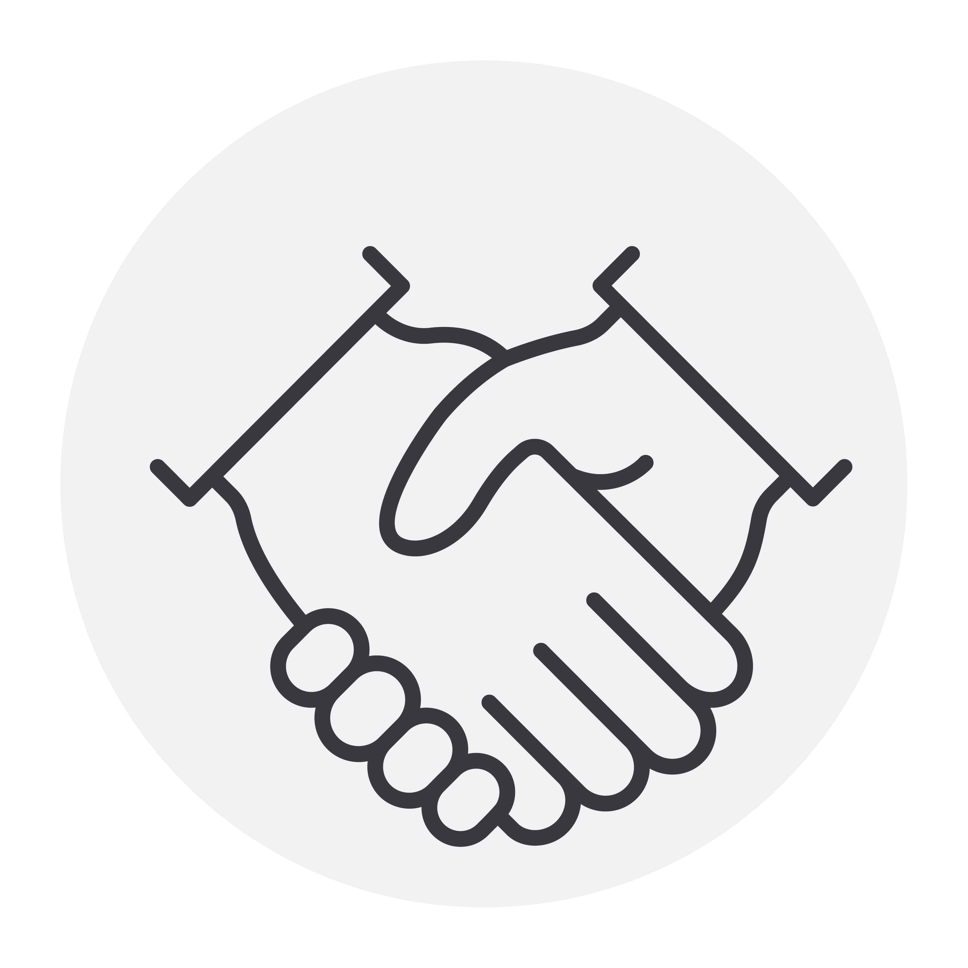 Outline of a handshake.